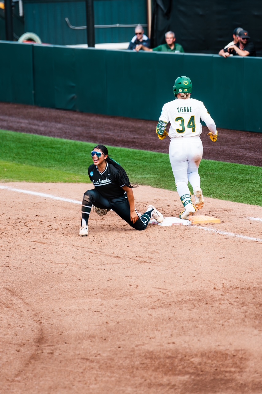 Geanice Morales playing first base